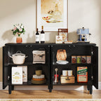Tribesigns Buffet Cabinet Sideboard with Storage, Modern Storage Cabinet Sideboard Buffet Table with Doors for Living Room Kitchen Dining Room (Black)