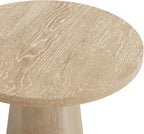 Furniture of America Crambel Modern Solid Rubberwood 20-inch Round End Table with Cone-Shaped Pedestal Base, Living Room Furniture for Small Space, Home Office, Oak Finish