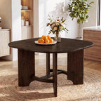 Solid Wood Square Dining Table for 4, 47.24-Inch Farmhouse Kitchen Dinner Table, Sturdy Rustic Dining Room Furniture, Table Only, Walnut