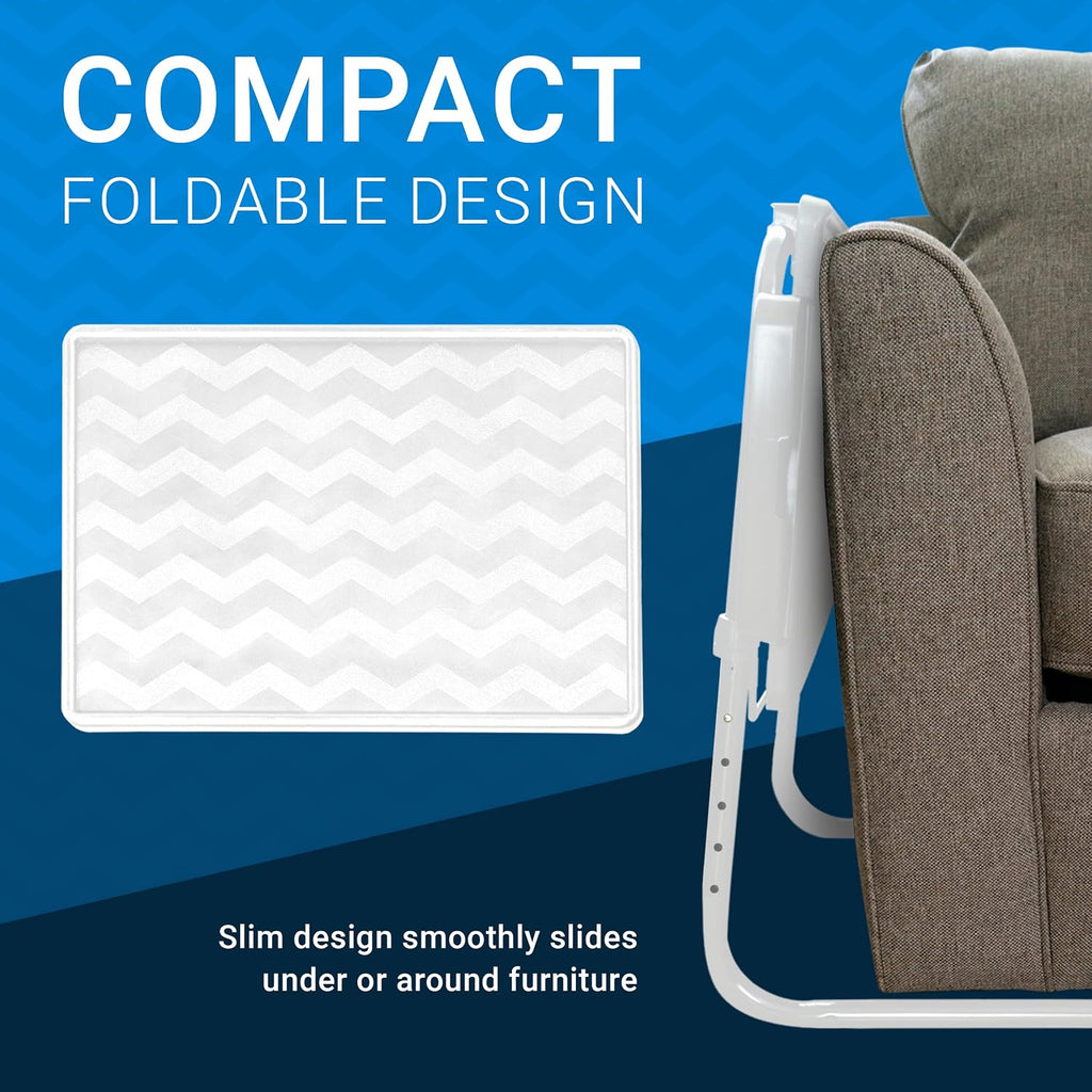 Table-Mate TV Tray Table | Portable Desk Folding Dinner Tray, Couch Table Trays for Eating Snack Food, Portable Laptop Desk, Bed Trays for Eating | Adjustable TV Trays with 3 Angles and Cup Holder