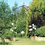Metal Pergola Arbor, Outdoor Flower Garden Arch Trellis, Steel Garden Arbor for Climbing Plants, Wedding Decoration, 7'8" H x 4'5" W