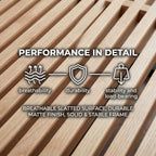 HNY Modern Entryway Bench Wood Dining Bench Minimalist Nelson Bench with Metal Legs for Bedroom Dining Room Hallway Foyer Living Room, Natural Finish
