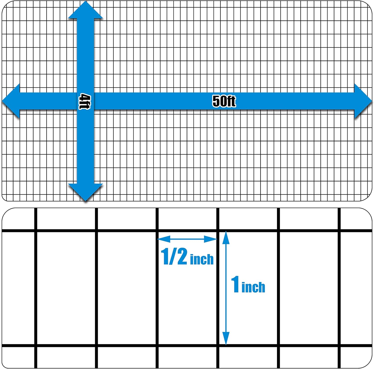 Fencer Wire 16 Gauge Black Vinyl Coated Welded Wire Mesh Size 0.5 inch by 1 inch (4 ft. x 50 ft.)