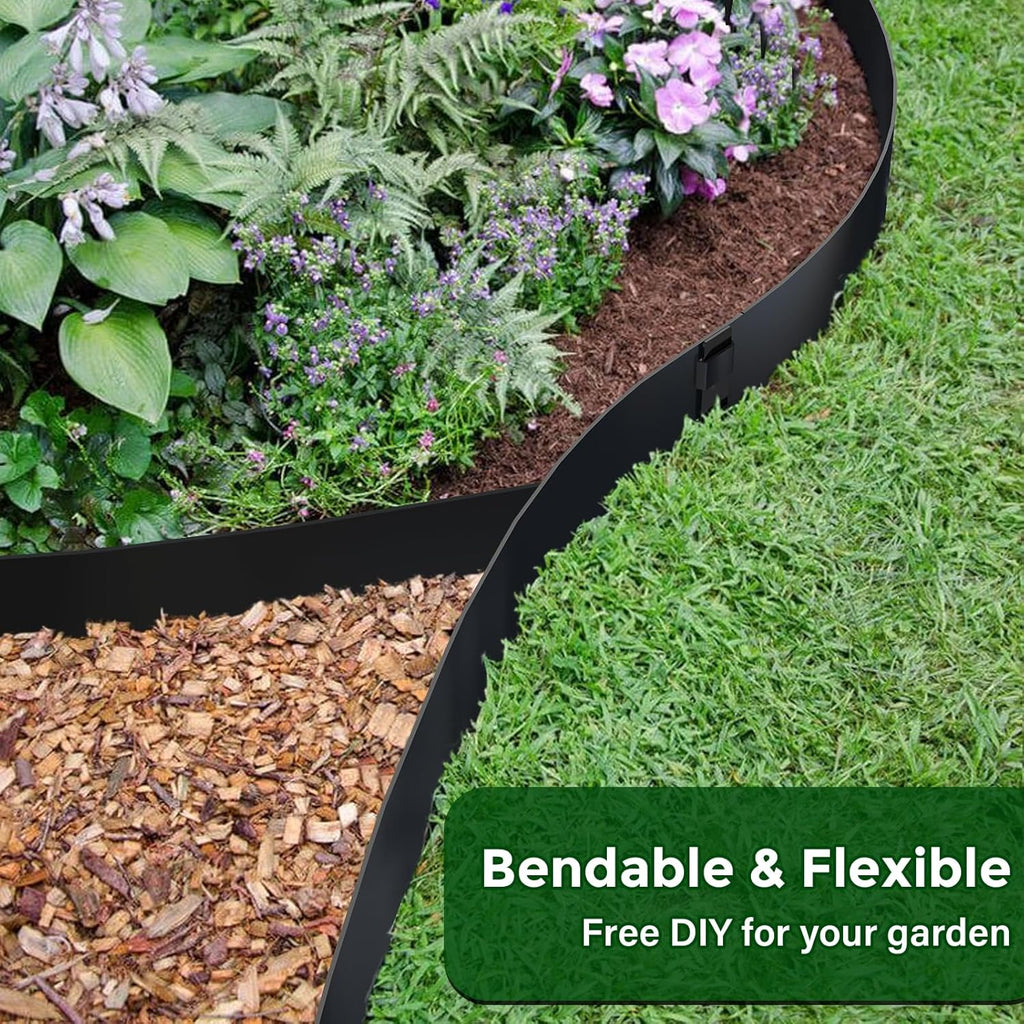 6PCS 6 Inch Metal Landscape Edging,Metal Garden Edging with 6 Clips,40 Inch Steel Landscape Edging for Garden Fence, Paver Edging, Lawn and Yard (20 Feet Total Length)