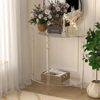 Acrylic Console Table, Half Moon, Entryway Table, Narrow Side Table, End Table, Sofa Table, 31.5L x 11.8W x 31.8H inch Thickened 0.59 inch