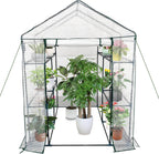 Greenhouse for Outdoors,Walk in 3-Tier 6 Shelves Green House w/ Roll-Up Zippered Door Anchors and Ropes,Waterproof & UV Protected Plant Garden Hot House for Garden Patio Backyard,57 x 57 x 76''