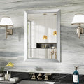 22x30 Inch Silver Bathroom Mirror for Wall, Thick Metal Framed Rectangle Mirrors for Over Sink, Bedroom, Living Room, Entryway, Anti-Rust, HD Tempered Glass