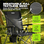 Alvantor® Camping Chair, Full Mesh Folding Beach Chair Breathable High Back Portable Lawn Chair for Outdoor, Armrest, Cup Holder, Easy Use Seat for Travel, Fishing, Pinic, Sports Event, 24"x31"x38"