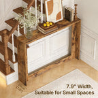 YATINEY Narrow Console Table, 39.4'' Small Farmhouse Entryway Table, Wooden Console Table Entryway, Slim Farmhouse Couch Table Behind Sofa for Living Room, Hallway, Foyer, Rustic Brown CT36RB
