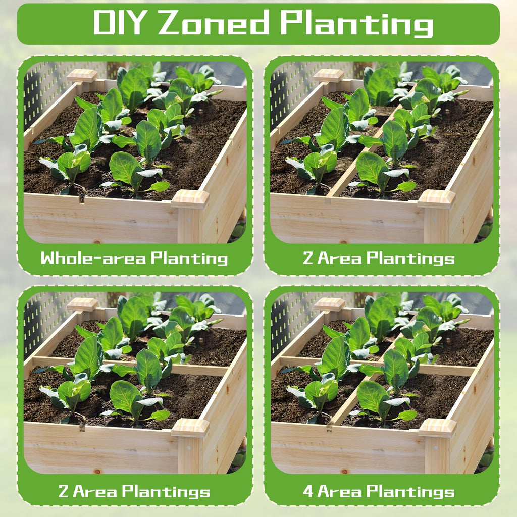 Elevated Wooden Raised Garden Bed with Legs, Reinforced Large Planter Box