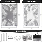 Pauwer Waterproof Outdoor Rug 8x10, Reversible Plastic Straw Patio Camping Rug, Indoor Outdoor RV Mat Carpet for Deck, Camper, Porch, Balcony, Backyard, Picnic, Leaf Grey