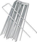 6 Inches Heavy Duty Galvanized Steel Garden Stakes Staples Securing Pegs for Securing Weed Fabric Landscape Fabric Netting Ground Sheets and Fleece, Christmas Decoration, Accessories (10, Silver)