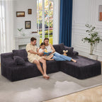 Hobestluk Couches Modular Sectional Sofa L-Shape Oversized Chaise | Memory Foam,Washable Cover,No Assembly,Non-slip,3 Seater Sectional Couch for Living Room | 108" Right Facing Chaise Darkgrey