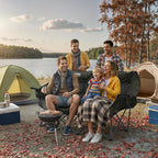 Double Camping Chair Oversized Padded Camping Chairs for Adults Folding Loveseat with Cup Holders and Side Pockets Heavy Duty Outdoor Lawn Chairs for Camping,Sports, Fishing,Beach, Gray Leaves
