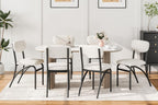 GarveeHome Beige Dining Chairs Set of 4, Boucle Upholstered Kitchen Chair, Modern Dining Chairs with Metal Legs for Living Room, Dining Room, Kitchen,4 Lambswool Fabric Beige Chairs