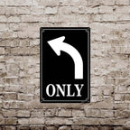 12x16" Right Turn Only Arrow Signs - High-Intensity Aluminum Parking Lot Sign, Weatherproof & Fade-Resistant, Ideal for Outdoor & Indoor Use - Curbside Sign