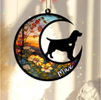 Personalized Dog Memorial, Custom Name English Springer Spaniel Dog Christmas Ornament with Name, Custom Breeds, Pet Loss Light Catcher, Gifts for Lovers Loss of Pet Sympathy on Mothers Day Christmas