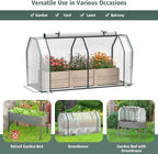 Giantex Mini Portable Greenhouse - for Raised Garden Bed, 47''x21.5''x24'' Outdoor Greenhouses with PE Cover, Roll-Up Zipper Door, Waterproof Plant Shelter for Garden Patio Lawn Vegetables & Flowers