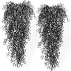 RECUTMS Artificial Hanging Plants 4 Pcs Fake Ferns Artificial Plants Large Faux Hanging Plant Wall Plants Fake Ivy Room Home Garden Wedding Halloween Party Indoor Outdoor Decor(Black White)