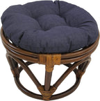 International Caravan Bali Papasan Footstool with Cushion Merlot
