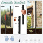 Fence Posts 7 Ft - 16 Pack, Requires Manual Assembly, Heavy Duty Metal Fence Post, No Dig U Post for Farm, Garden, Orchard and Outdoor Wire Fencing (Black)