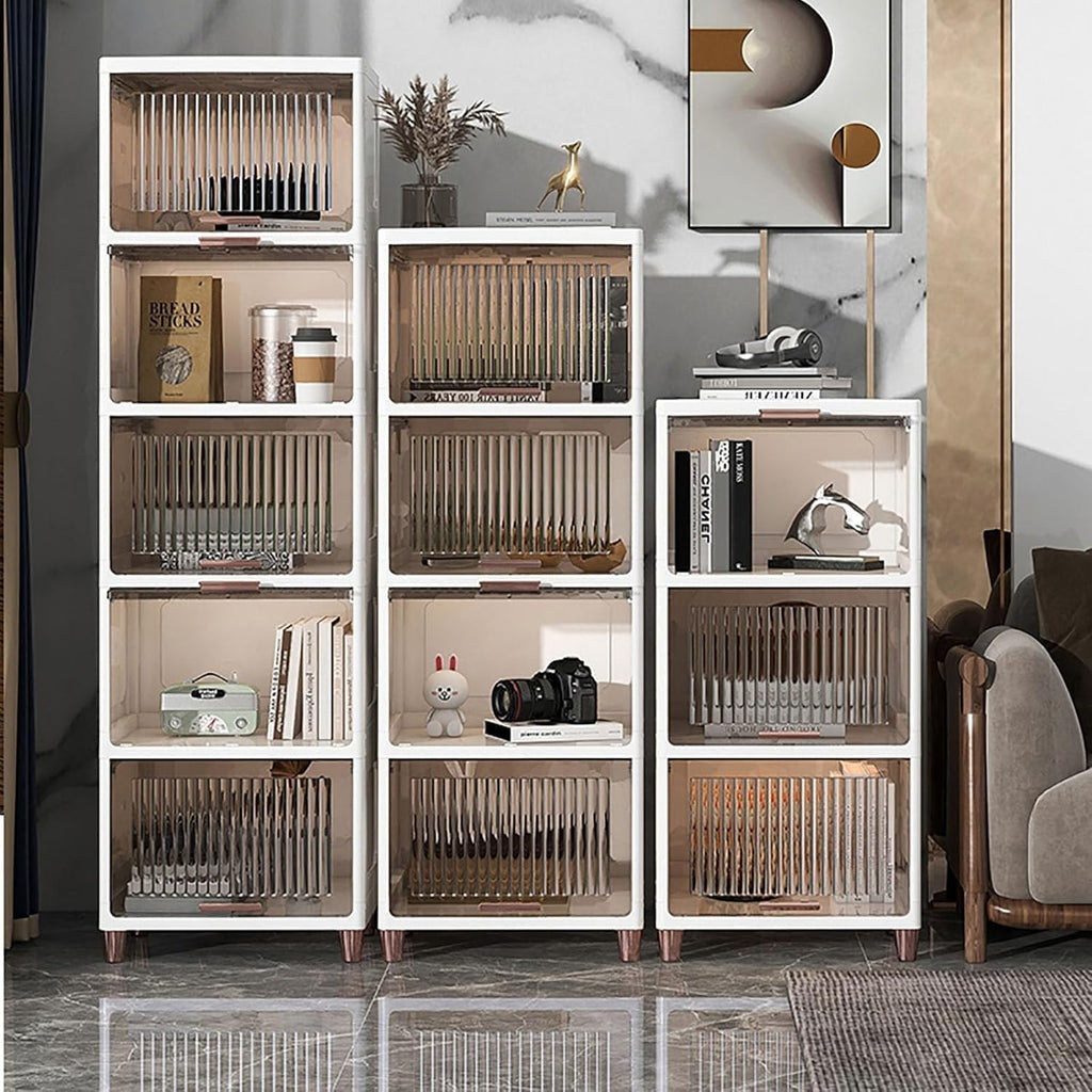 Translucent Nightstand with Flip Drawer, Simple and Stylish Bedside Table for Bedroom Living Room, Elegant End Table