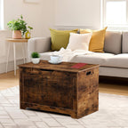 Wooden Storage Chest,30/40 Inch Storage Trunk w/2 Safety Hinges, Storage Bench, Modern Lift Top Chest Box Organizer (Rustic Brown, 30 L x 15.7 W x19 H Inch)