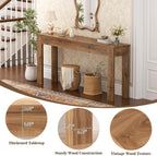 Armocity Console Table for Entryway, 47" Farmhouse Sofa Tables Narrow Long | Entry Way Table Behind Couch, Hallway Table for Entrance, Living Room, Foyer, Brown Oak