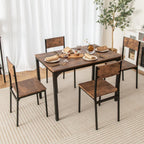 Tangkula 5-Piece Dining Table Set for 4 | Heavy Duty Metal Frame, Space-Saving, for Small Apartment, Dinette, Living Room, Breakfast Nook