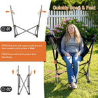 TIMBER RIDGE Hammock Camping Chair, Portable Oversized Swinging Camp Chairs | Heavy Duty Folding Hammock Chair with Adjustable Backrest, Foldable Chair for Camping, Beach and Patio, 300lbs Load, Black