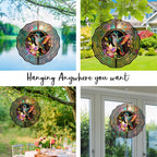 Hummingbird Wind Spinner,3D Hummingbird Spinners Gorgeous Outdoor Garden Decoration 10Inch 3D Steel Wind Spinner Outdoor Easy to Use Wind Sculptures Ideal Gift
