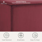 Studio Living® 18” Warren Ottoman Square Soft Velvet Bench, Stationary Ottomans, Backless Chair, Footrest for Living Room, Footstool Office, Bedroom, Padded Seat, Plum