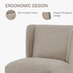 KISLOT Dining Chairs with Casters Require Assembly Upholstered Wingback Single Sofa Armless Deskchair for Bedroom Waiting Room Kitchen Diningroom