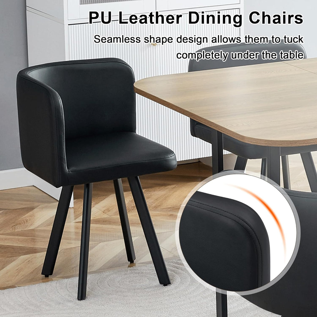 39.5" Round Dining Table Set for 4, 5 Piece Dining Table Set with 4 Tuck-Under Chairs, Farmhouse Kitchen Table Chairs Set, Space Saving Wood Round Dining Room Table Set for Apartments,Home