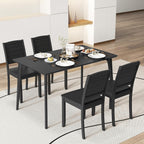 Giantex Wood Dining Chairs Set of 4, Modern Kitchen Chair w/Rubber Wood Legs, Curved Backrest, Farmhouse Diner Chair, Wooden Armless Side Chairs for Home Dining, Restaurant, Load 400 LBS, Black