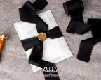 Ribbli Black Silk Satin Ribbon 1.5 Inch x 12 Yard Handmade Frayed Chiffon Ribbon with Wooden Spool for Gift Wrapping, Wedding Invitations, Bridal Bouquets & Home Decor
