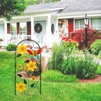 YEAHOME Garden Decor for Outside, 34" Flower Butterflies Decorative Garden Stakes for Spring Garden Decor, Metal Yard Art Stakes for Outdoor Lawn Backyard Porch Decorations