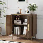 Kiasthome Walnut 2-Door Sideboard Buffet Cabinet with Storage | Adjustable Shelves Buffet Cabinet | Versatile for Entryway, Living Room