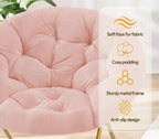Cozy Saucer Chair, Padded Round Moon Lounge Chair for Bedroom Living Room | Thick Padded Cushion, Curved Relaxing Shape and Easy Folding Frame for Lounging, Reading and Dorm