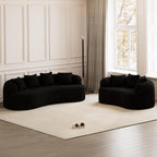 107" Curved Sofa for Living Room, Modern Chenille Cloud Couch Sofa, Luxury Plush Extra Deep 4-Seater Oversized Boucle Couch for Small Spaces, Apartment‌, No Assembly Required, Black