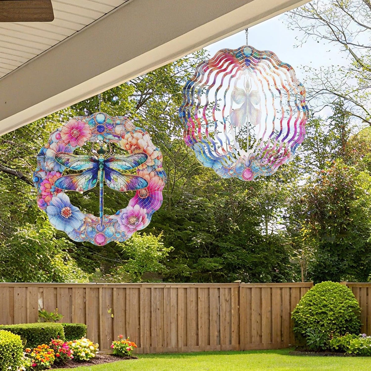 Dragonfly Wind Spinners, Dragonfly Gifts for Women, 12-Inch 3D Kinetic Stainless Steel Metal Wind Spinners Outdoor Indoor Hanging Decor for Garden Yard Art