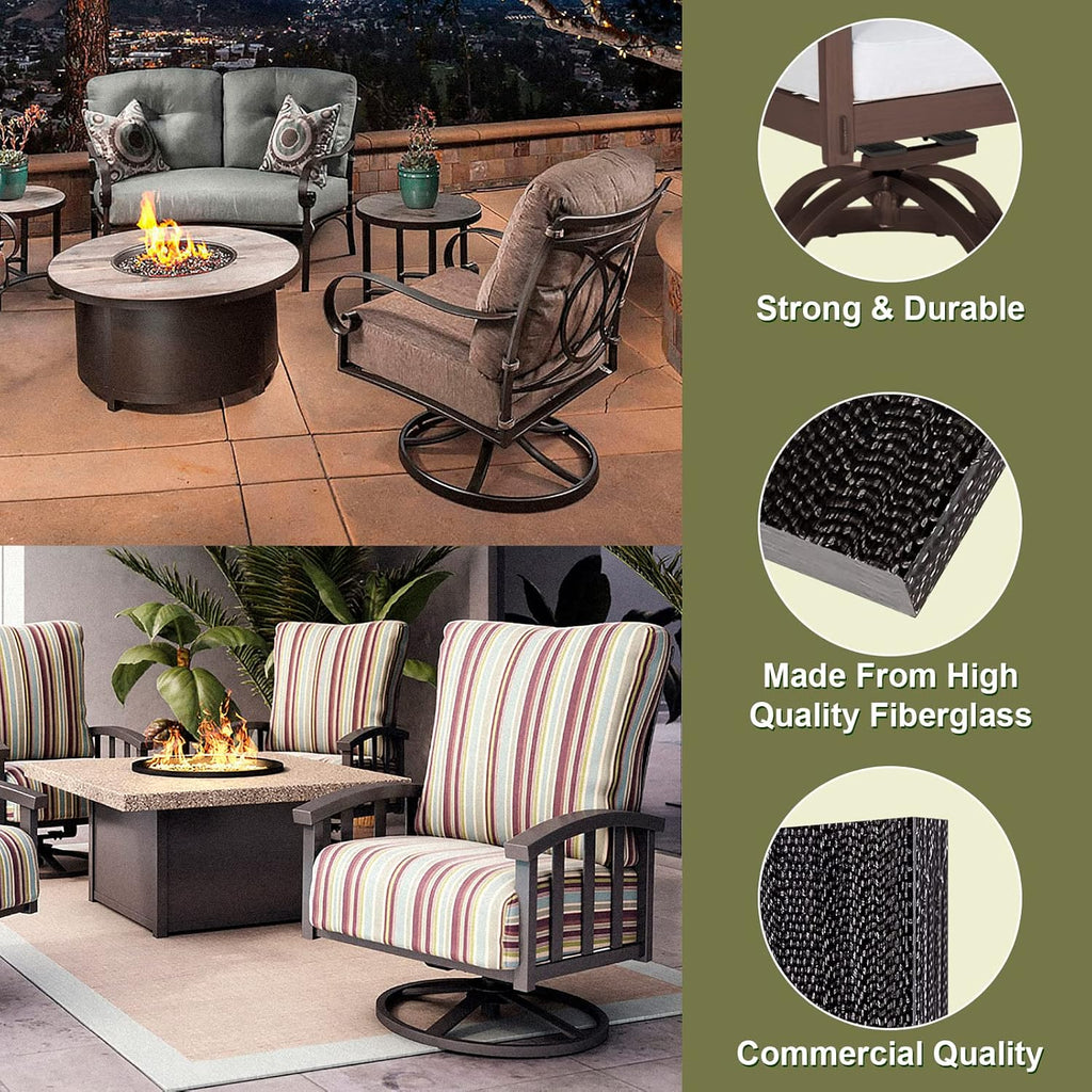 Anwenk 4Pack Patio Chair Replacement Parts Fiberglass Spring Plates Rocking Chair Repair Kit for Universal Swivel Rocker Chair Garden Lawn Furniture,5" L x 2.5" W x0.3 H
