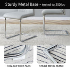 cinkehome Modern Dining Chairs Set of 4 with Metal Legs, High Back Upholstered Armless Side Chair for Kitchen, Dining Room, Faux Leather