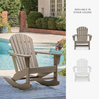 Signature Design by Ashley Sundown Treasure Cottage Weather Resistant Outdoor Rocking Chair with 1 Cup Holder, Light Brown