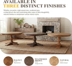 60" Round Dining Table, Reclaimed Wood Kitchen Table for 6-8, Farmhouse Circle Kitchen Table with Pedestal Curved Leg for Kitchen Dining Room Restaurant - Walnut