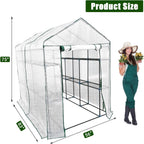 Greenhouse for Outdoors,Walk in 3-Tier 9 Shelves Green House w/ Roll-Up Zippered Door Anchors and Ropes,Waterproof & UV Protected Plant Garden Hot House for Garden Patio Backyard,57 x 85 x 76''