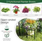 Moccha Garden Arch with Gate and Planter Boxes - 87" Metal Arbor Trellis for Climbing Plants Rose Vine, Heavy-Duty Archway Pergola, Garden Arbor for Wedding Ceremony Decoration Lawn Patio Bridal Party