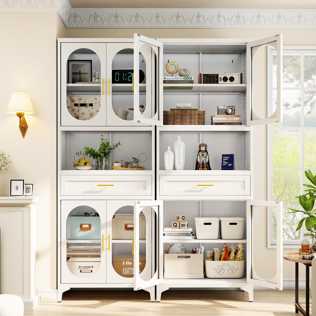 Kitchen Pantry Storage Cabinet (White, 75" H)