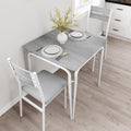 GAOMON 3-Piece Dining Table Set, Sturdy Wooden Square Table and Chair Breakfast Table Set for 2 Person,for Home or Commercial Dining Room,White+ Grey
