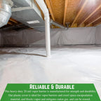 Farm Plastic Supply - Crawl Space Vapor Barrier, 20 mil - Thick Plastic Sheeting, Drop Cloth Moisture Barrier for Crawl Space Encapsulation, Heavy Duty Polyethylene, Black & White Film(24' x 100')
